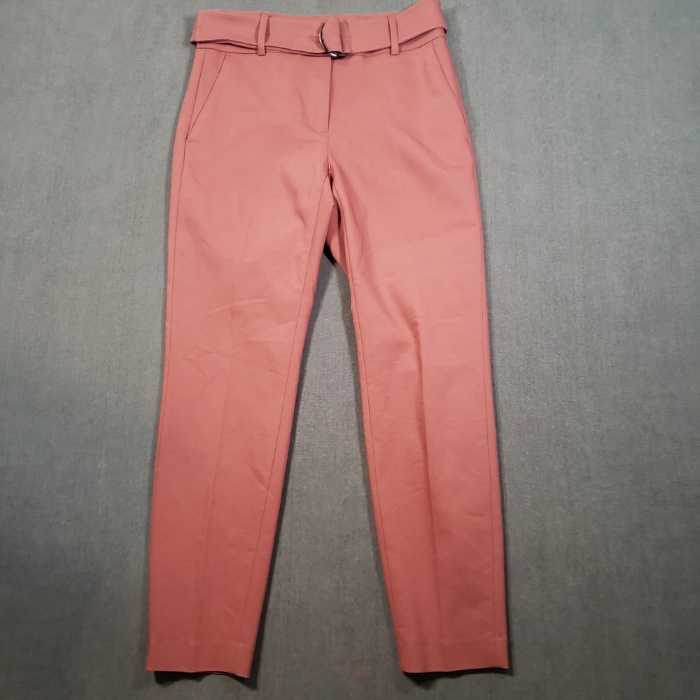 RW&CO Trousers Womens‎ 6 Pink Belted High Rise Tapered Ankle Pants